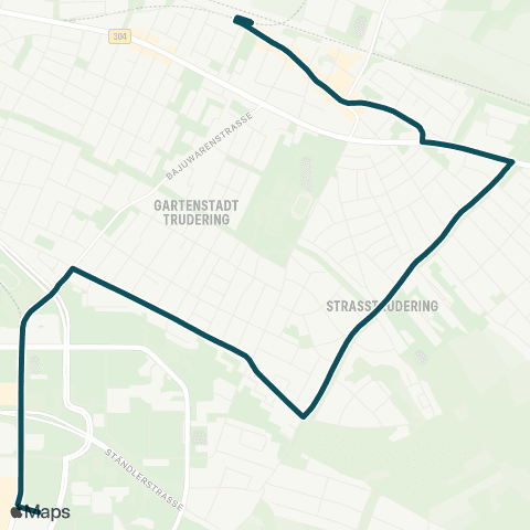 MVG Trudering Bf. - Am Hochacker - Quiddestr. - Neuperlach Zentrum map