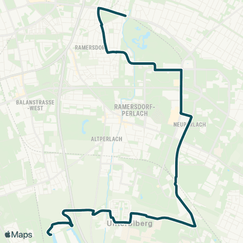MVG Michaelibad - Neuperlach Zentrum - Neuperlach Süd Bf. - Neubiberg, Campeon West map