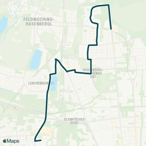 MVG Dülferstraße - Hasenbergl - Max-Wönner-Straße - OEZ - Dessauerstr. map