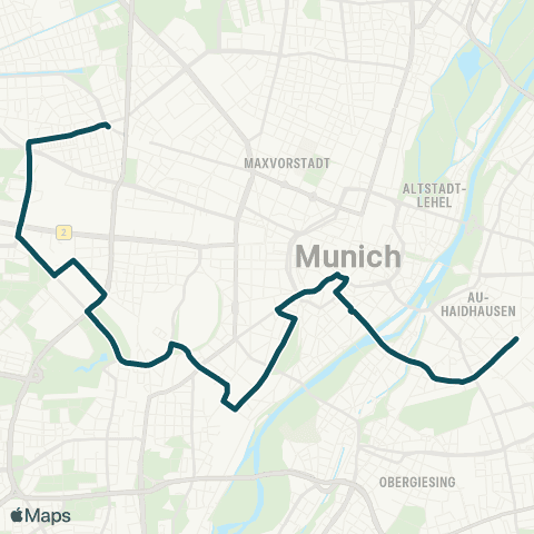 MVG Rotkreuzplatz - Heimeranplatz - Poccistr. - Sendlinger Tor - Ostbahnhof map
