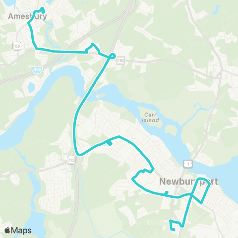 Meva Transit Newburyport Cr - Amesbury map