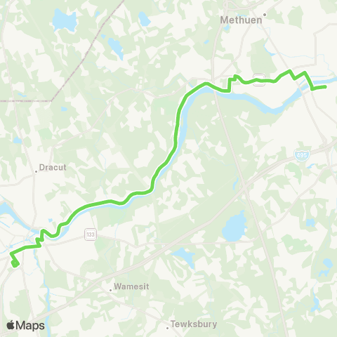Meva Transit Lawrence - Lowell map