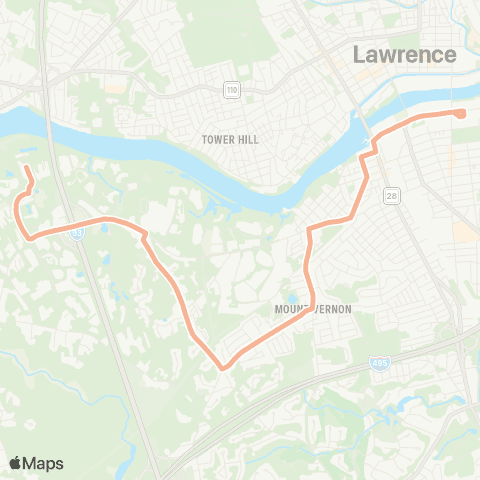 Meva Transit Beacon Mt. Vernon North River Streets map