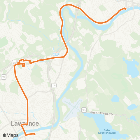 Meva Transit Lawrence - Haverhill via Loop / Pleasant Val St. map