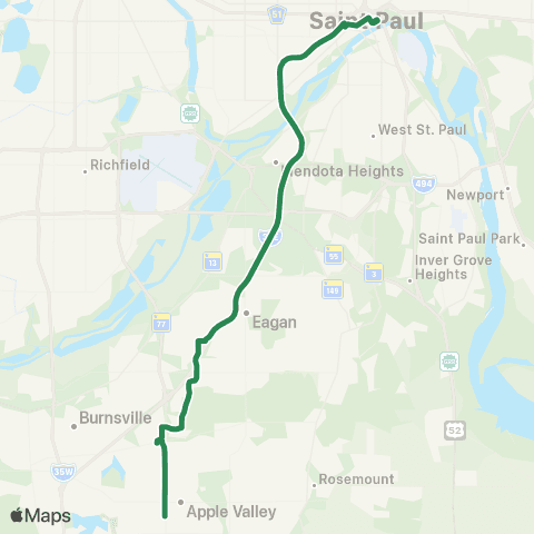 MVTA Apple Valley-Burnsville-Eagan-St Paul map
