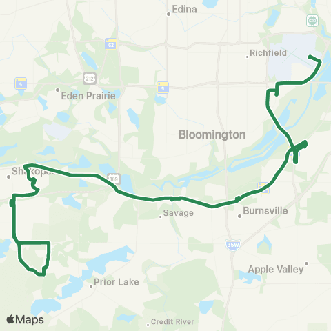 MVTA 4fun: Shakopee-Savage-Burnsville-MOA-Msp map