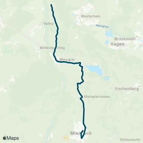 Die Münchner VerkehrsVerbund  Kleinhöhenkirchen - Weyarn - Miesbach map