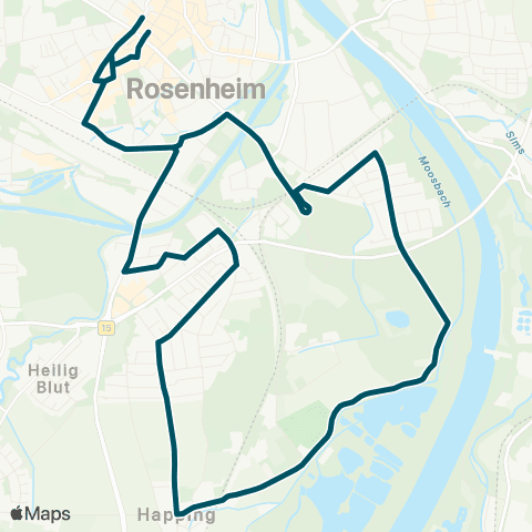Die Münchner VerkehrsVerbund  Stadtmitte - Bahnhof - Happing - Kastenau - Stadtmitte map