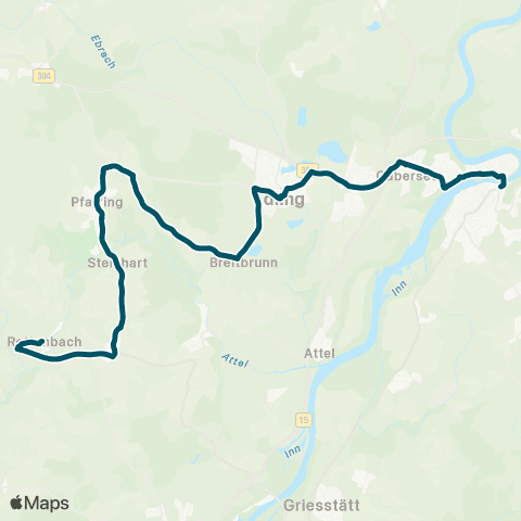 Die Münchner VerkehrsVerbund  Rettenbach - Pfaffing - Edling - Wasserburg map