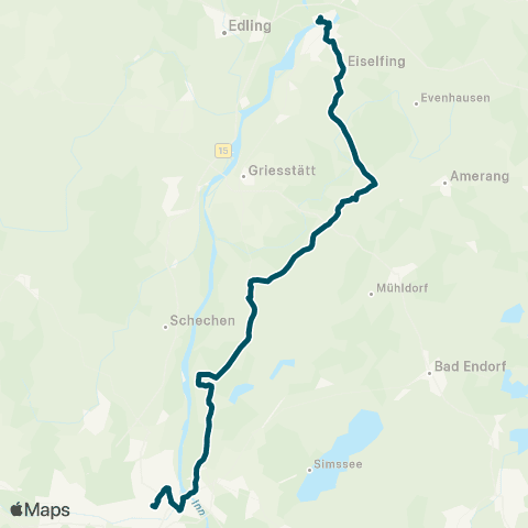 Die Münchner VerkehrsVerbund  Rosenheim - Vogtareuth - Griesstätt - Wasserburg Stadt map
