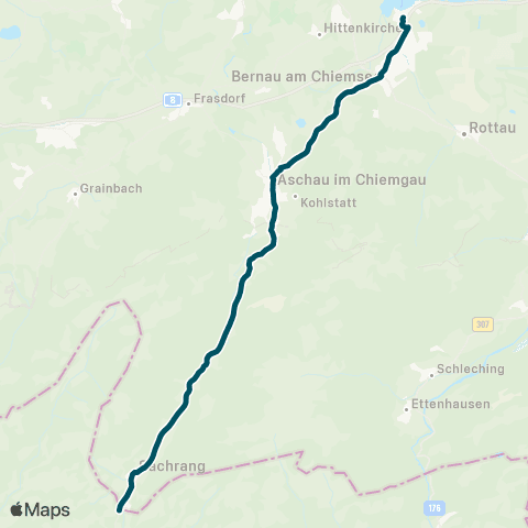 Die Münchner VerkehrsVerbund  (Wildbichl - ) Sachrang - Aschau - Bernau - Bernau-Felden, Schiff map