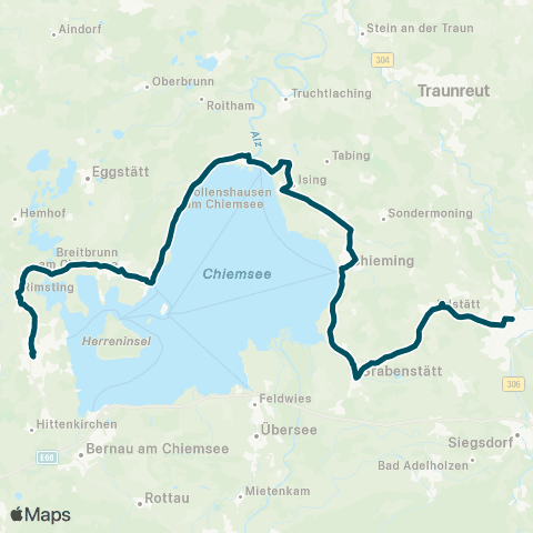Die Münchner VerkehrsVerbund  Traunstein - Chieming - Seebruck - Rimsting - Prien map