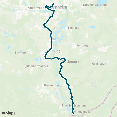 Die Münchner VerkehrsVerbund  Rosenheim - Raubling - Neubeuern - Nußdorf (Inn) ( - Windshausen) map