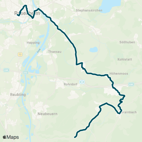 Die Münchner VerkehrsVerbund  Rosenheim - Lauterbach - Achenmühle - Grainbach - Roßholzen map