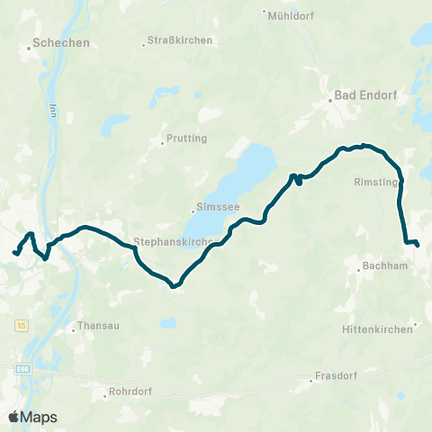Die Münchner VerkehrsVerbund  Rosenheim - Stephanskirchen - Riedering - Moosen - Mauerkirchen - Prien map