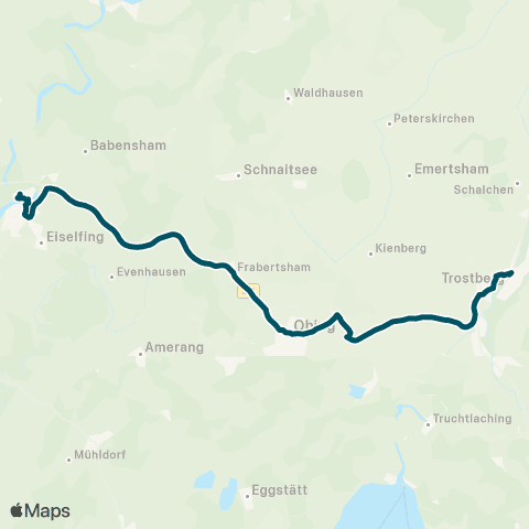 Die Münchner VerkehrsVerbund  Trostberg - Altenmarkt - Obing - Kirchensur - Wasserburg Stadt map