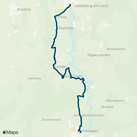Die Münchner VerkehrsVerbund  Landsberg am Lech - Denklingen - Schongau map