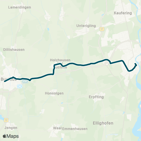 Die Münchner VerkehrsVerbund  Landsberg am Lech - Holzhausen (b. Buchloe) - Buchloe Bahnhof map