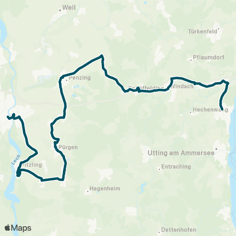 Die Münchner VerkehrsVerbund  Inning - Schondorf - Greifenberg - Schöffelding - Landsberg map