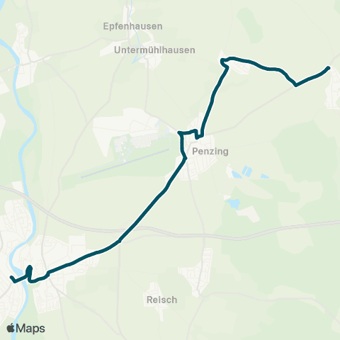 Die Münchner VerkehrsVerbund  Landsberg - Penzing - Oberbergen - Ramsach Abzw. map