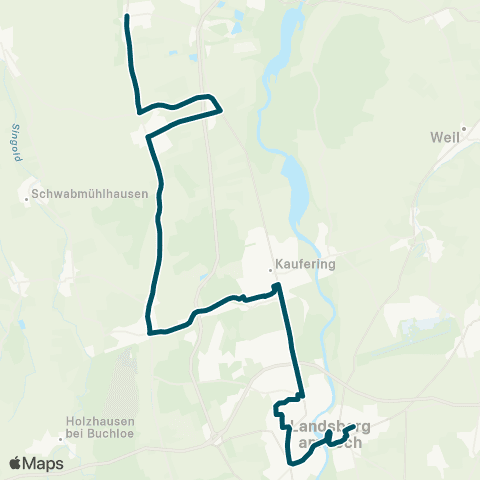 Die Münchner VerkehrsVerbund  Landsberg - Kaufering - Igling - Hurlach - Obermeitingen map