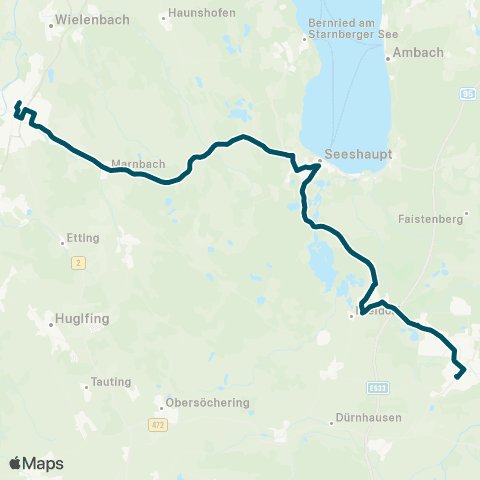Die Münchner VerkehrsVerbund  Weilheim - Seeshaupt - Penzberg map