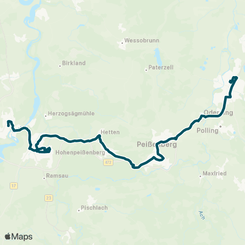 Die Münchner VerkehrsVerbund  Weilheim - Peißenberg - Schongau map