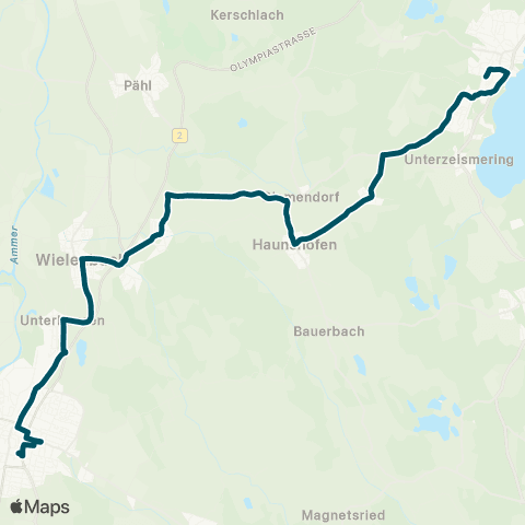 Die Münchner VerkehrsVerbund  Weilheim - Wielenbach - Wilzhofen - Tutzing map