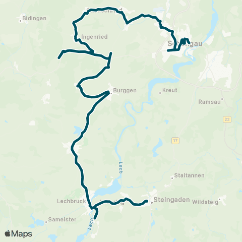 Die Münchner VerkehrsVerbund  Schongau - Bernbeuren - Lechbruck - Prem - Steingaden map