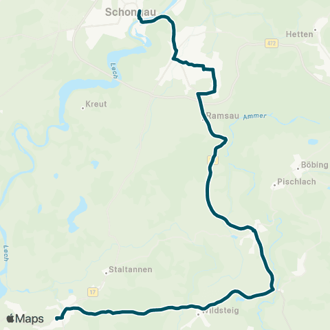 Die Münchner VerkehrsVerbund  Schongau - Peiting - Rottenbuch - Echelsbacher Brücke - Steingaden map