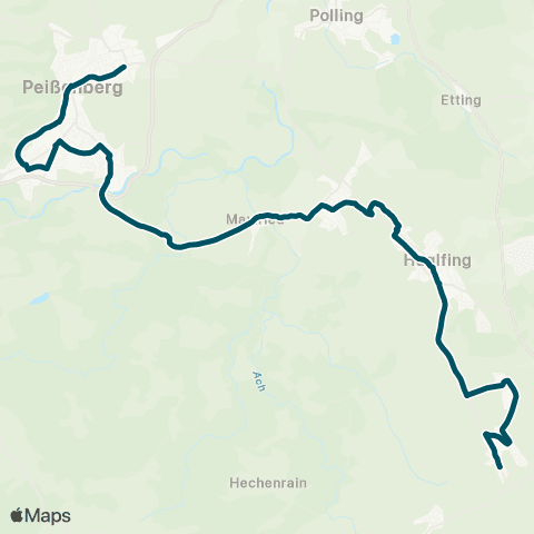 Die Münchner VerkehrsVerbund  Tauting - Huglfing - Oberhausen - Peißenberg map