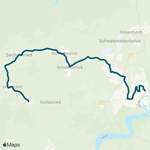 Die Münchner VerkehrsVerbund  Schongau - Altenstadt - Schwabsoien - Sachsenried - Ingenried map