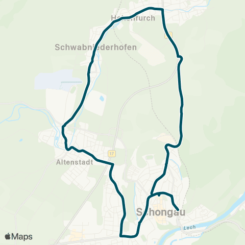 Die Münchner VerkehrsVerbund  Schongau - Altenstadt - Hohenfurch - Schongau map