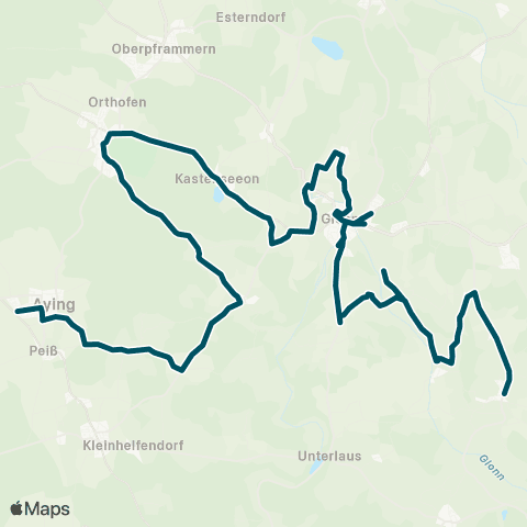 Die Münchner VerkehrsVerbund  Aying - Egmating - Glonn - Baiern map