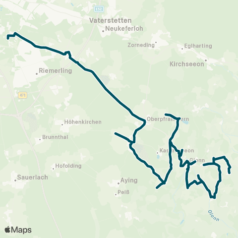Die Münchner VerkehrsVerbund  Neuperlach Süd / Zorneding - Oberpframmern - Egmating - Glonn - Baiern map