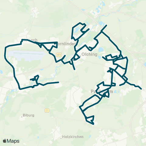 Die Münchner VerkehrsVerbund  MVV-RufTaxi Gernlinden / Olching / Puchheim / Gröbenzell map