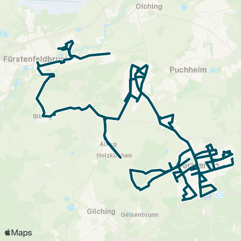Die Münchner VerkehrsVerbund  MVV-RufTaxi Fürstenfeldbruck / Alling / Eichenau / Germering-Unterpfaffenhofen map