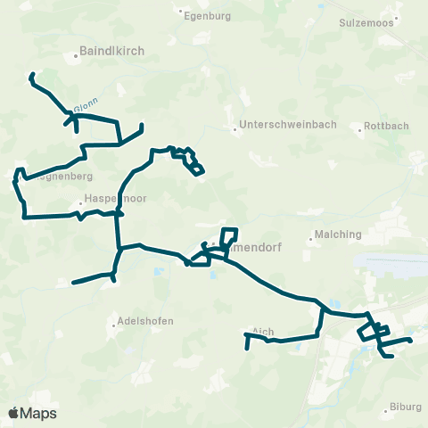 Die Münchner VerkehrsVerbund  MVV-RufTaxi Mammendorf / Oberschweinbach / Hattenhofen / Althegnenberg / Mittelstetten map