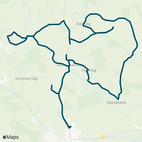 Die Münchner VerkehrsVerbund  Taufkirchen (Vils) - Hohenpolding - Schröding - Sulding - Taufkirchen (Vils) map