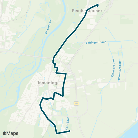 Die Münchner VerkehrsVerbund  Fischerhäuser - Ismaning - Waldorfschule map