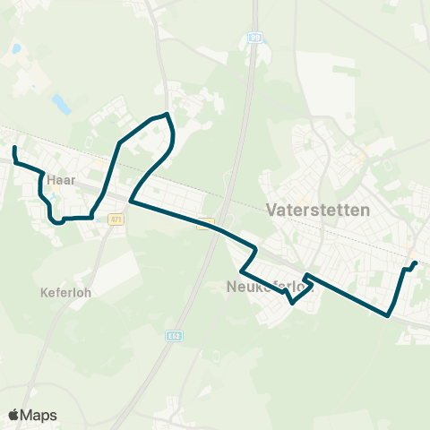 Die Münchner VerkehrsVerbund  Haar, Lise-Meitner-Weg - Haar - Neukeferloh, Ostring - Baldham, Realschule map