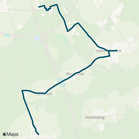 Die Münchner VerkehrsVerbund  Taufkirchen, Hugo-Junkers-Straße - Höhenkirchen-Sieg. - Brunnthal - Sauerlach map