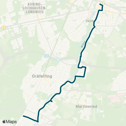 Die Münchner VerkehrsVerbund  Pasing Bf - Gräfelfing - Steinkirchen - Planegg map