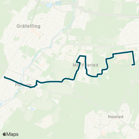 Die Münchner VerkehrsVerbund  Planegg - Martinsried - Klinikum Großhadern map