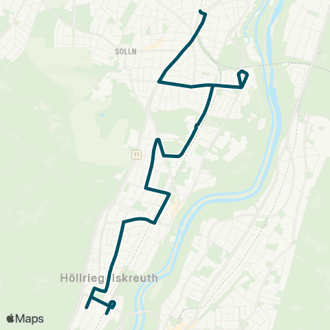 Die Münchner VerkehrsVerbund  Höllriegelskreuth - Wolfratshauser Straße Pullach - Georgenstraße - Solln map