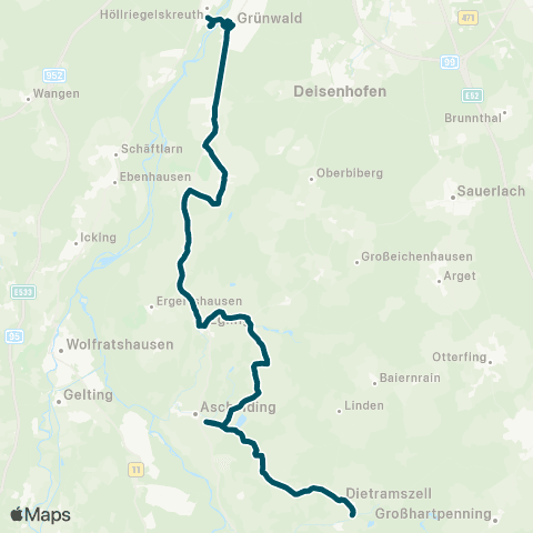 Die Münchner VerkehrsVerbund  Dietramszell - Egling - Straßlach - Höllriegelskreuth map