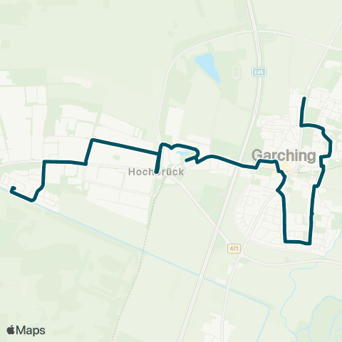 Die Münchner VerkehrsVerbund  Untere Straßäcker - Garching-Hochbrück - Hochbrück map