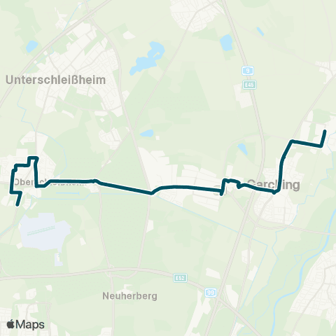 Die Münchner VerkehrsVerbund  Sonnenstraße - Oberschleißheim - Garching-Hochbrück - Garching - Garching-Forschungszentrum map