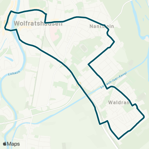 Die Münchner VerkehrsVerbund  Wolfratshausen - Farchet B11 - Waldram - Stobäusstraße - Wolfratshausen map