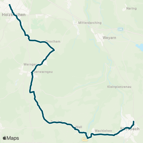 Die Münchner VerkehrsVerbund  Holzkirchen - Warngau - Wall - Miesbach map